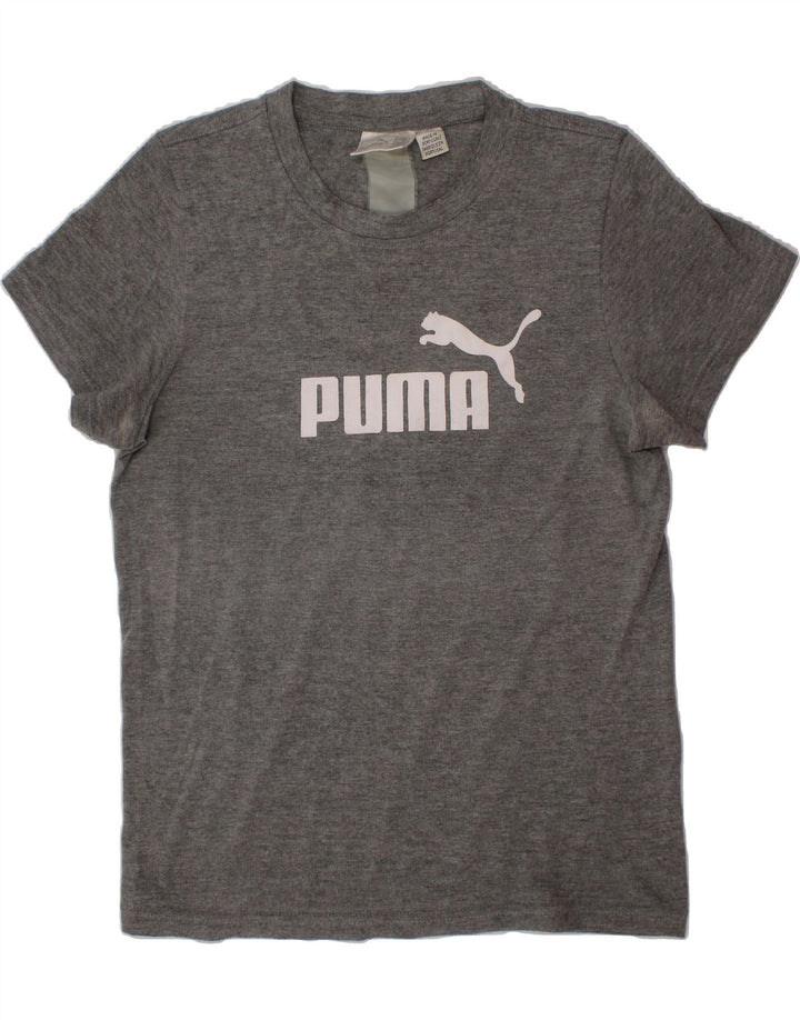 PUMA Womens Graphic T-Shirt Top UK 12 Medium  Grey Vintage Puma and Second-Hand Puma from Messina Hembry 
