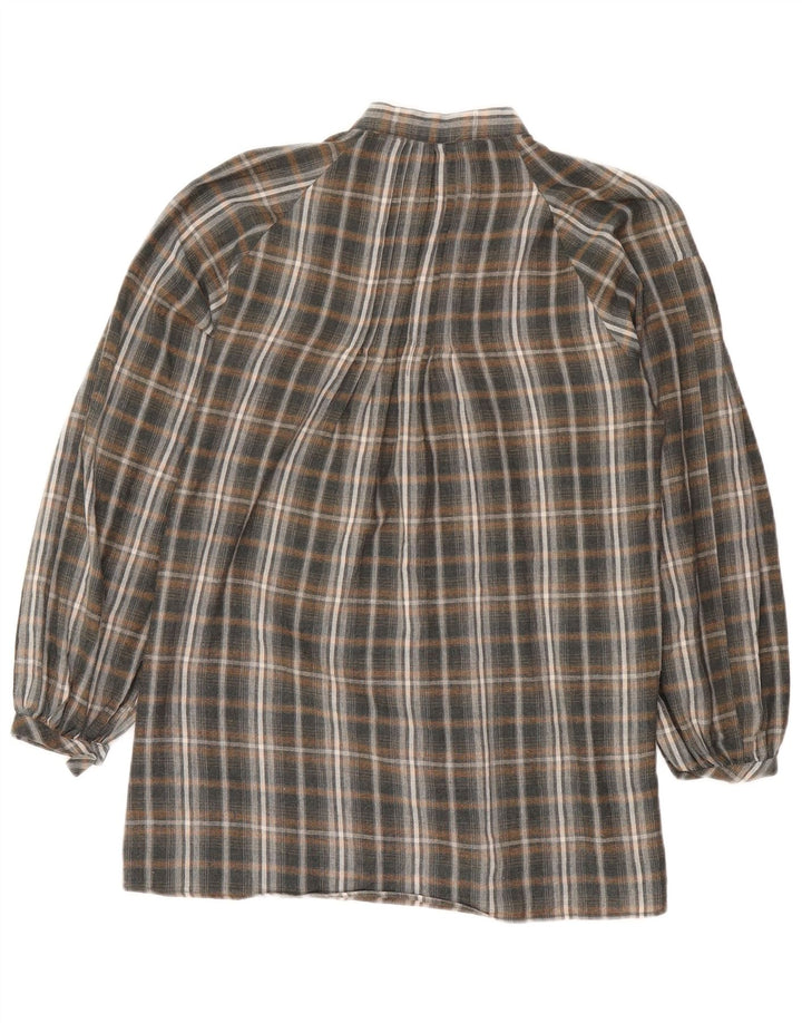 Cămașă pulover cu lungime largă pentru femei Zara UK 14, gri mediu, carouri