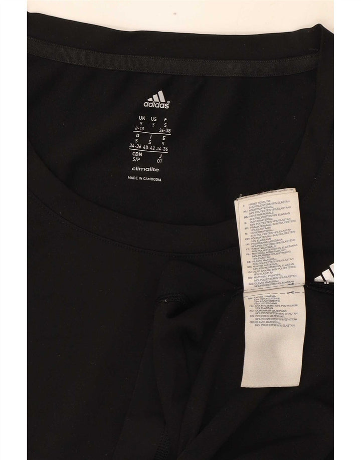 Tricou Adidas Climalite pentru femei Top UK 8/10 Small Negru Poliester