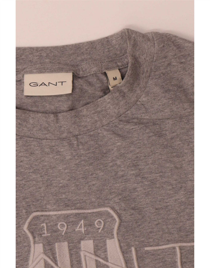 Tricou grafic Gant pentru bărbați Top din bumbac gri mediu