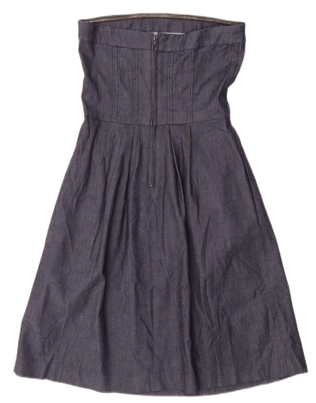 Rochie fără bretele pentru femei Zara UK 12 Medium Bleumarin Bumbac