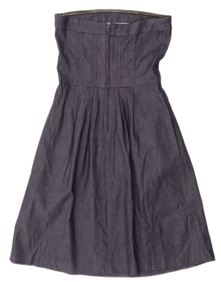 Rochie fără bretele pentru femei Zara UK 12 Medium Bleumarin Bumbac