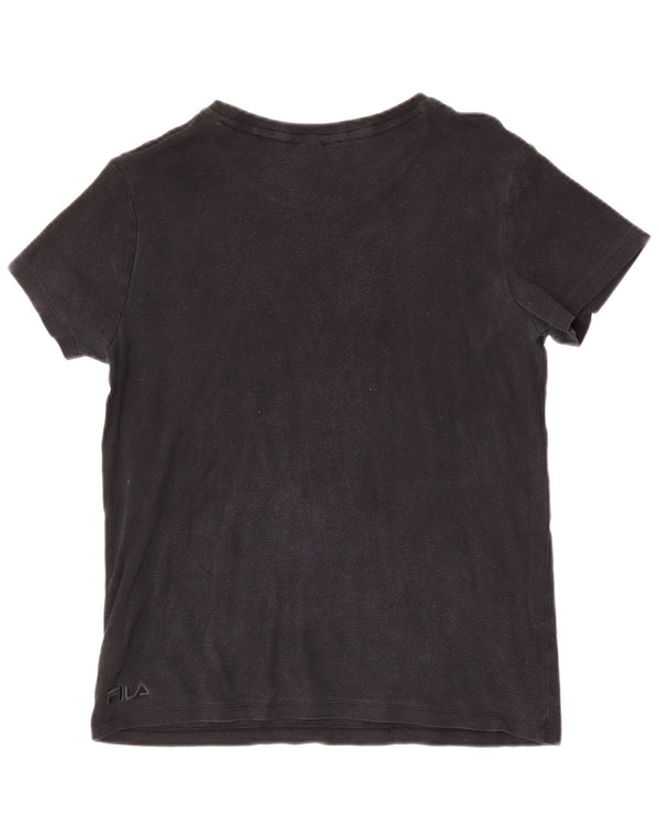 Tricou Grafic Fila Baieti Top 11-12 Ani Bumbac Negru