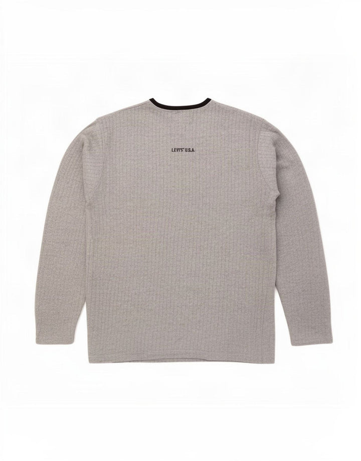 Pulover cu decolteu în V Levi's pentru bărbați, bumbac mare, gri