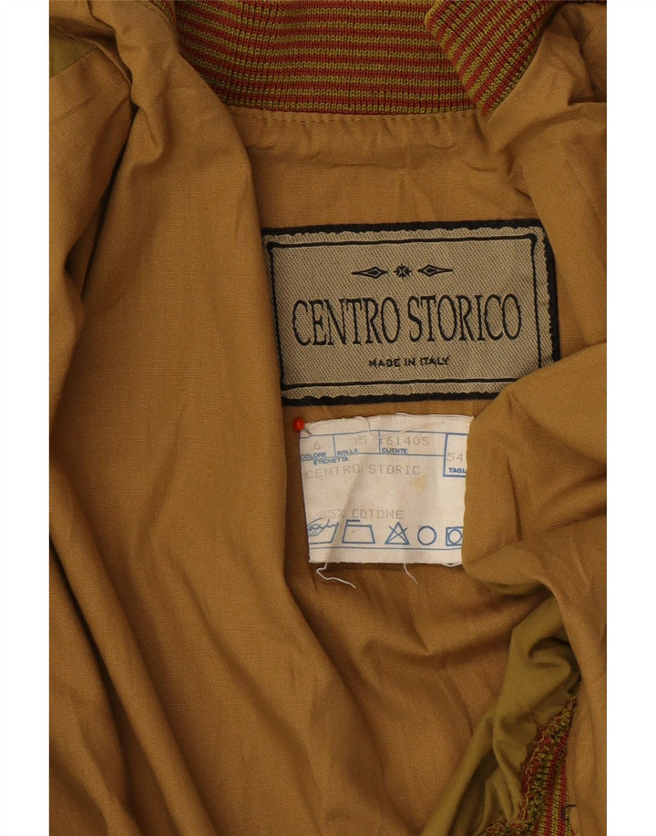 VINTAGE Mens Bomber Jacket IT 54 2XL Khaki Cotton