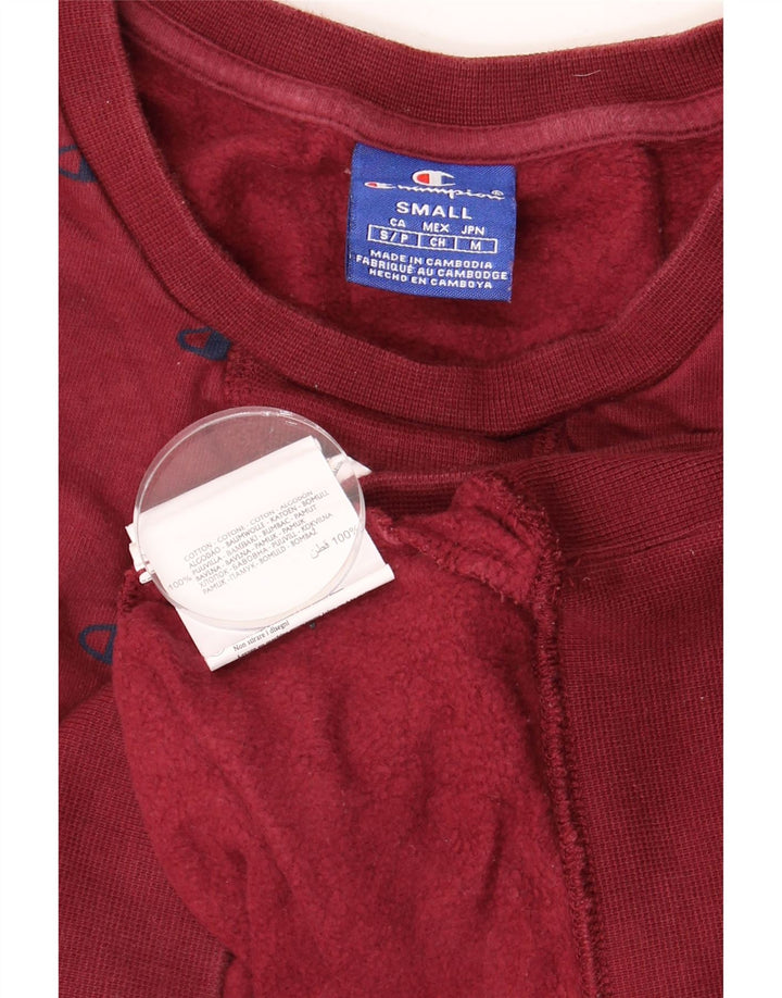 Chanorac grafic pentru bărbați Champion Pulover mic din bumbac burgundă