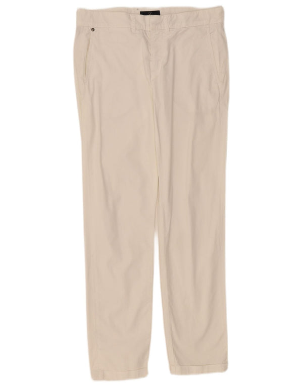 Fay Pantaloni Chino Drepți Femei L29 L29 Bumbac Alb