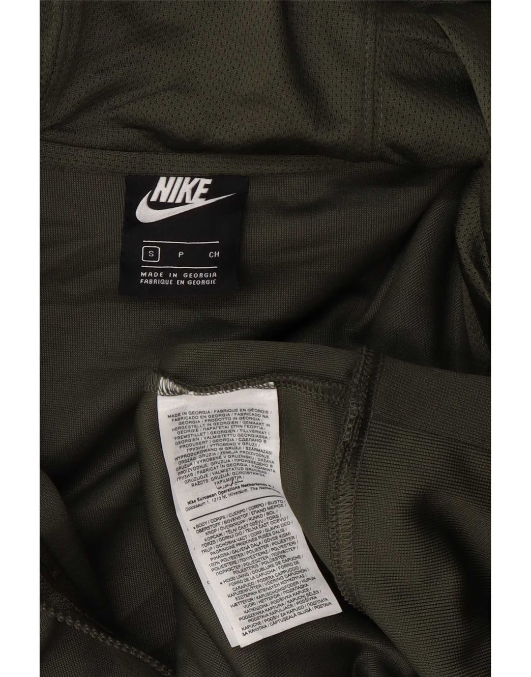 Pulover Nike pentru bărbați, cu fermoar, poliester verde mic