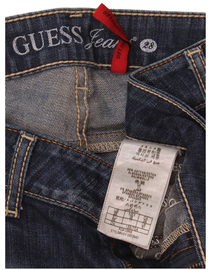 Blugi slim pentru femei Guess W28 L28 bumbac bleumarin