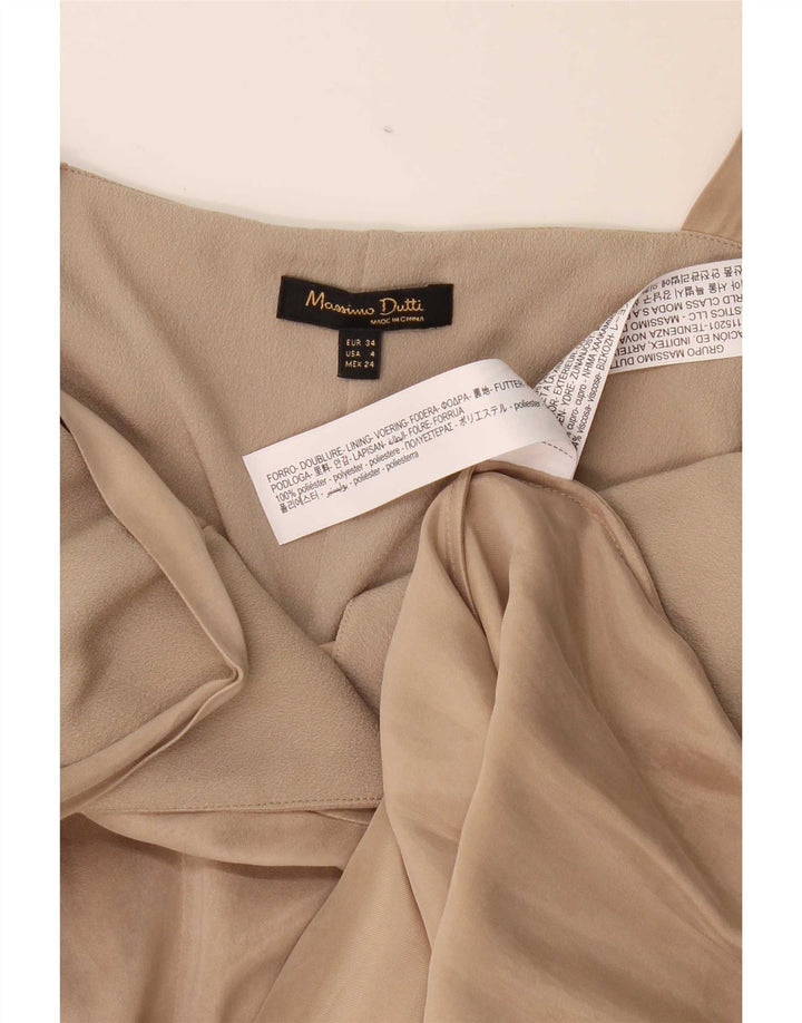 Massimo Dutti Rochie Maxi fără mâneci pentru femei EU 34 2XS Bej Poliester