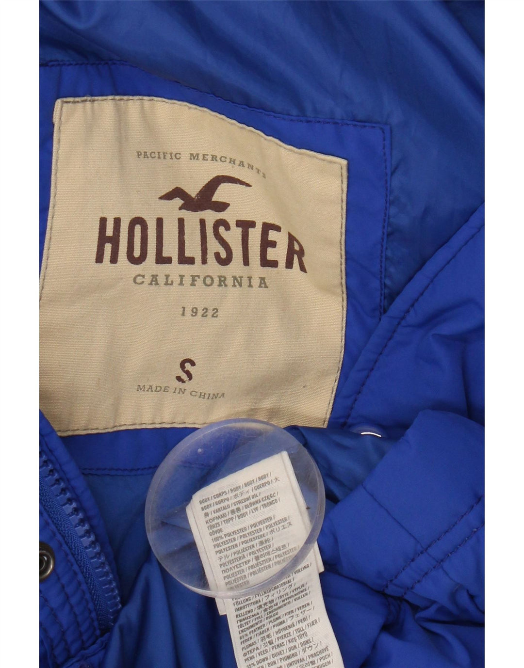 HOLLISTER Mens Padded Jacket UK 36 Small Blue Polyester Vintage Hollister and Second-Hand Hollister from Messina Hembry 