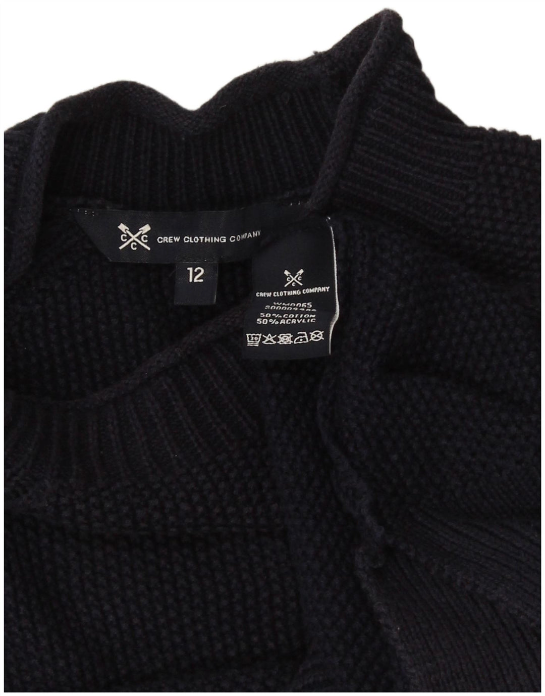 Crew Clothing Pulover cu gât țestoasă pentru femei UK 12 Medium Bleumarin