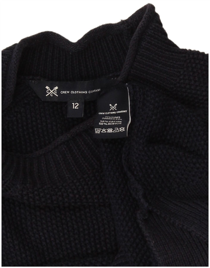 Crew Clothing Pulover cu gât țestoasă pentru femei UK 12 Medium Bleumarin