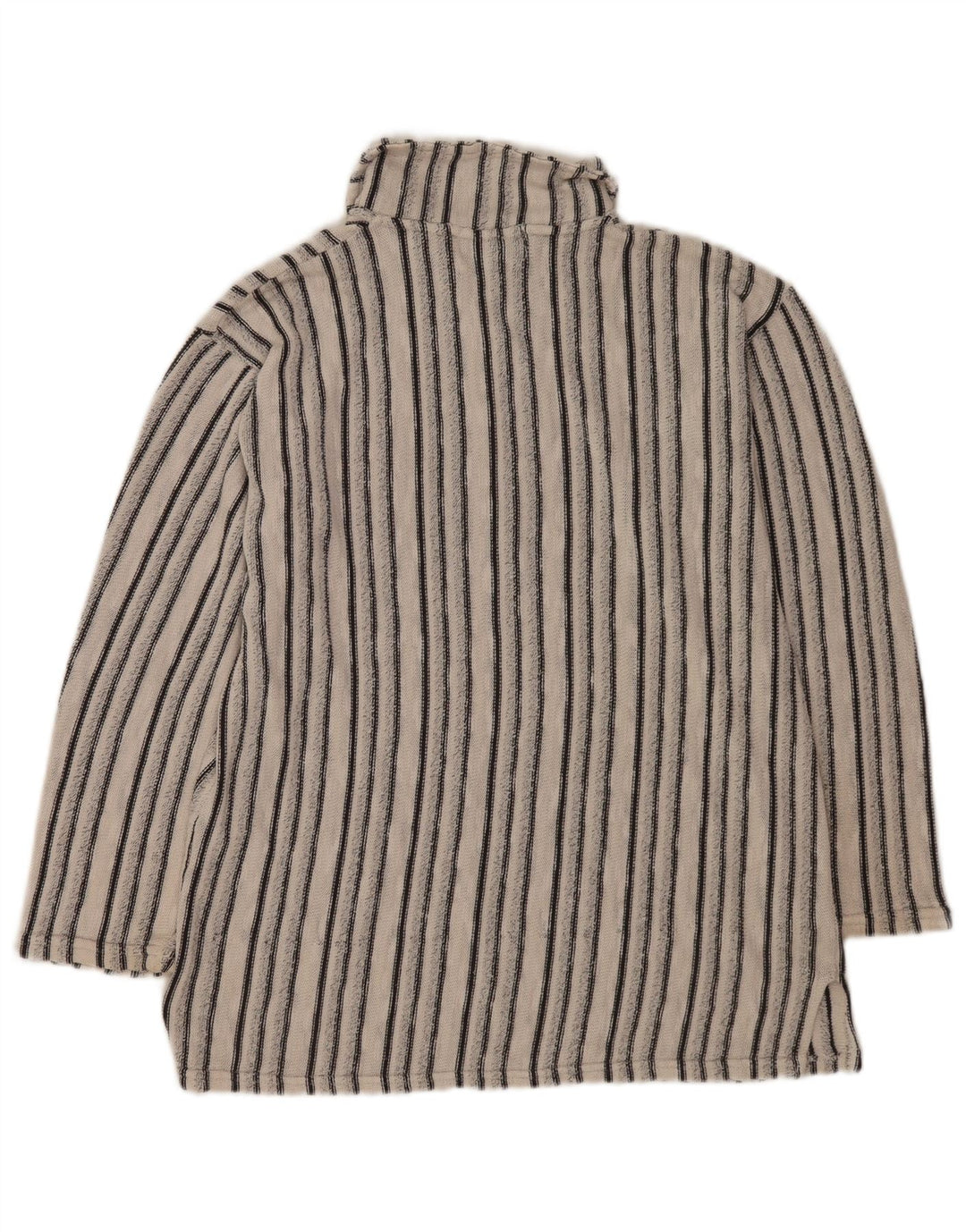 Pulover vintage pentru bărbați cu gât polo, cu dungi albe medii