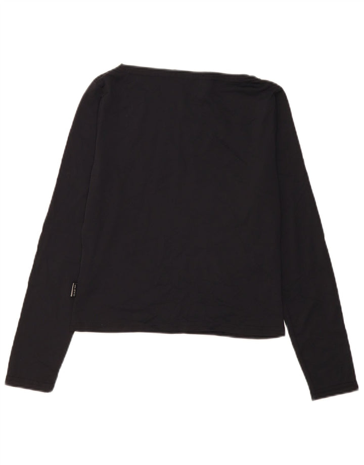 Gas Crop Top pentru femei cu mânecă lungă UK 10 Poliamidă neagră mică