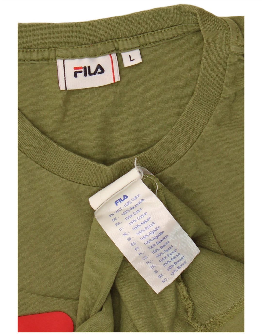 Tricou grafic Fila pentru bărbați Top mare din bumbac kaki