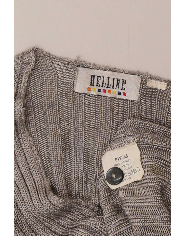HELLINE Pulover Crop Cardigan pentru femei UK 10 Small Gri Viscose