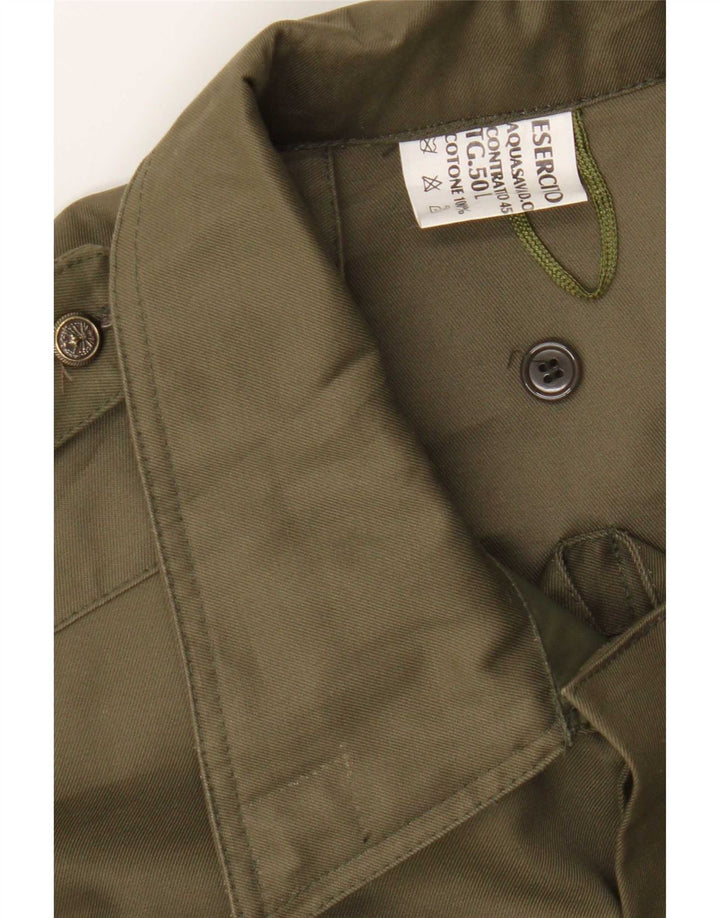 Pardesiu militar vintage pentru bărbați IT 50 mare bumbac kaki