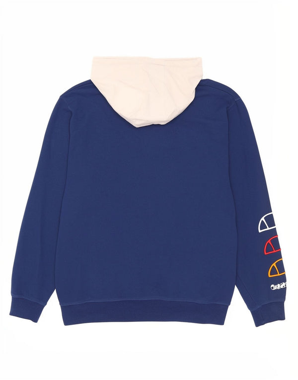 Hanocă cu glugă cu fermoar grafic Ellesse pentru bărbați, bumbac mare, albastru, bloc de culoare