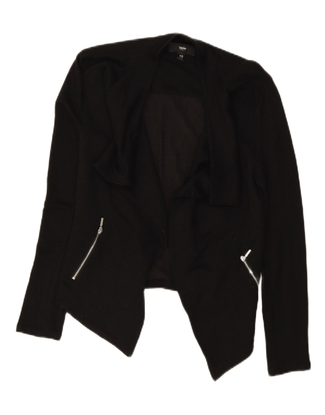 MOSSIMO Womens Open Blazer Jacket UK 6 XS Black Rayon Vintage Mossimo and Second-Hand Mossimo from Messina Hembry 