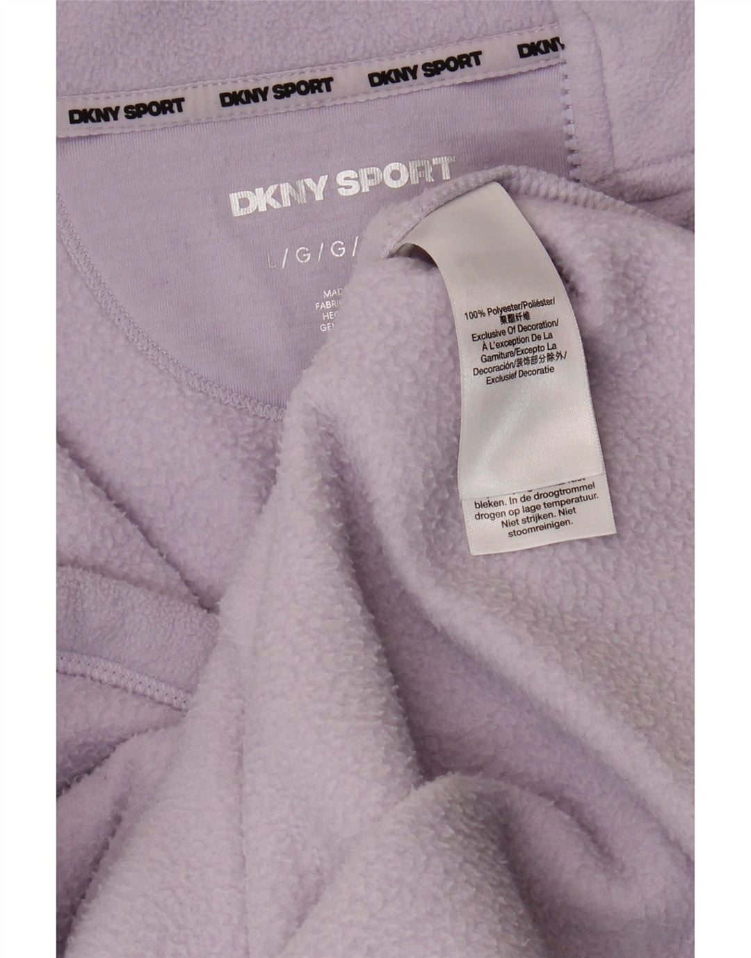Jachetă din lână cu grafică pentru femei Dkny UK 16 Poliester violet mare