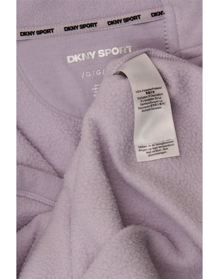 Jachetă din lână cu grafică pentru femei Dkny UK 16 Poliester violet mare