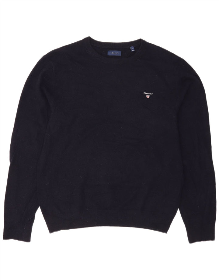 Pulover Gant pentru bărbați, cu gât de barcă, XL, lână bleumarin