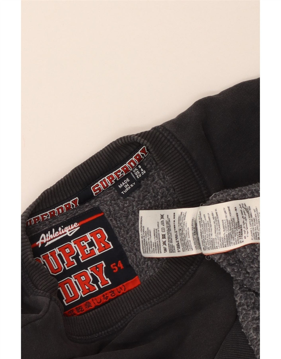 Pulover supradimensionat cu grafic Superdry pentru bărbați UK 8 Bumbac gri mic