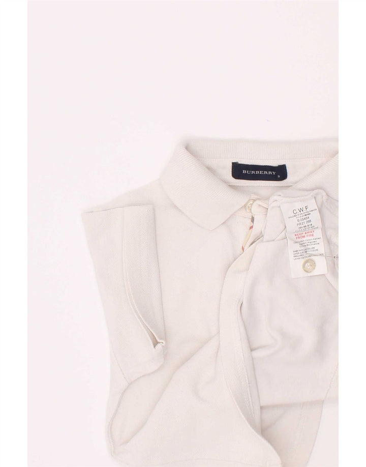 Tricou polo Burberry pentru baieti 2-3 ani alb