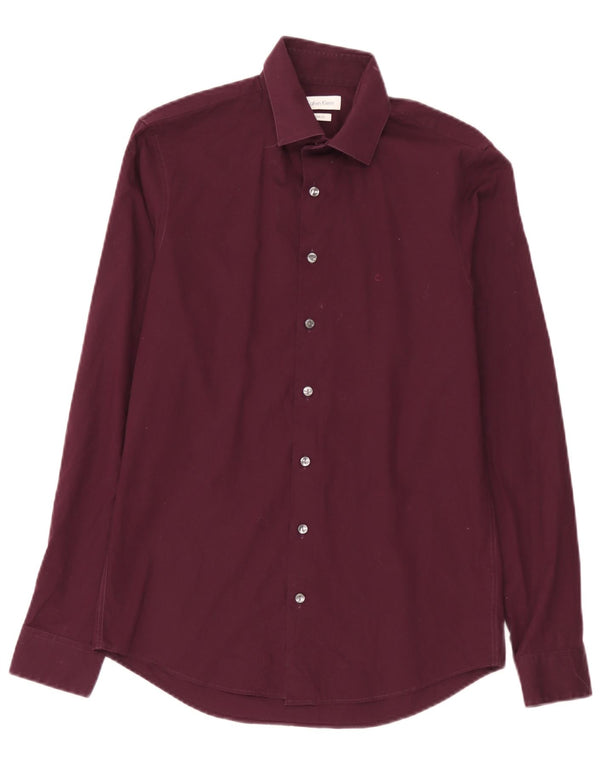 Cămașă pentru bărbați Calvin Klein Slim Fit Mărimea 38 15 Bumbac Burgundy mediu