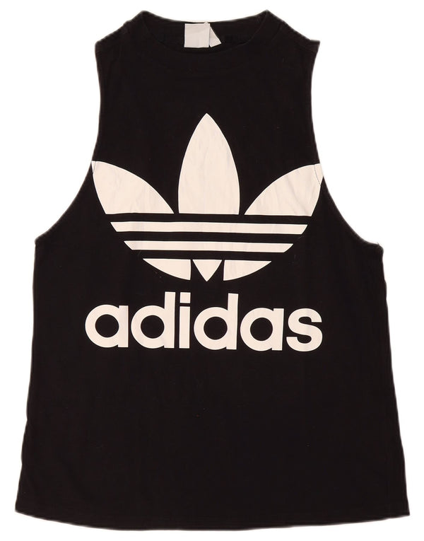 Vesta grafică pentru femei Adidas UK 12, bumbac mediu negru
