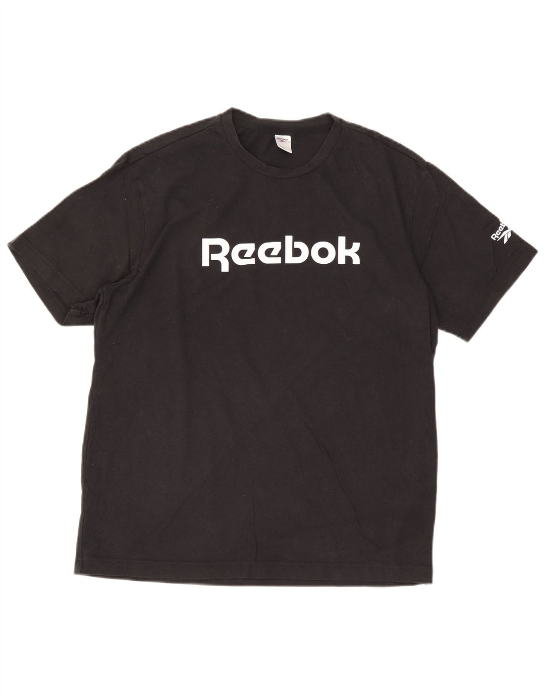Tricou grafic Reebok pentru bărbați Top mare din bumbac negru