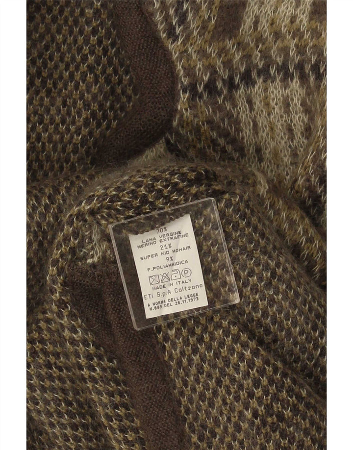 Pulover Cardigan Vintage pentru Damă UK 16 Mare Lână cu carouri gri