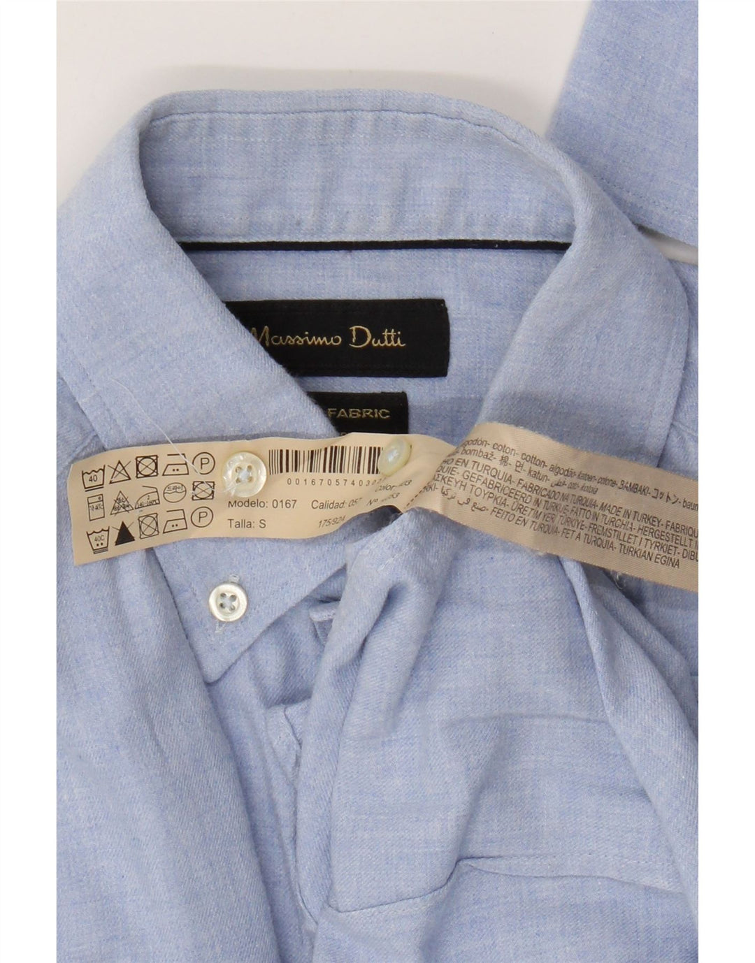 Cămașă Massimo Dutti Bărbați Mic Albastru Bumbac
