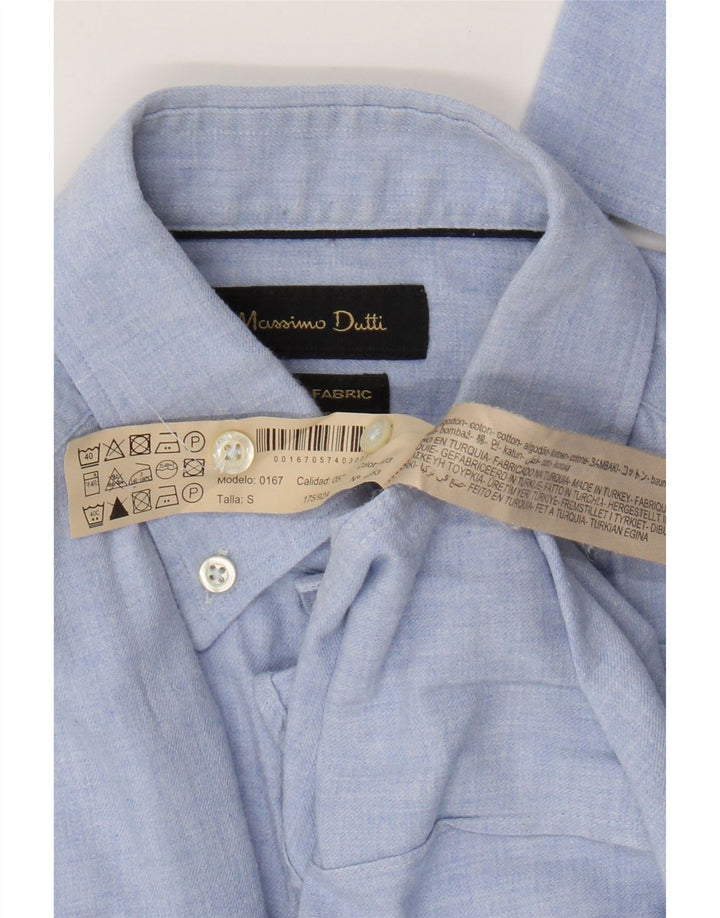 Cămașă Massimo Dutti Bărbați Mic Albastru Bumbac