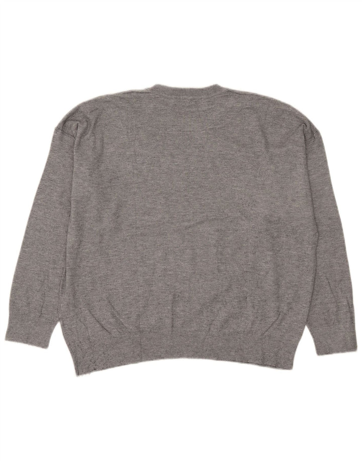 Pulover pentru femei supradimensionat cu gâtul turnat Zara UK 16, mare, gri cu pete