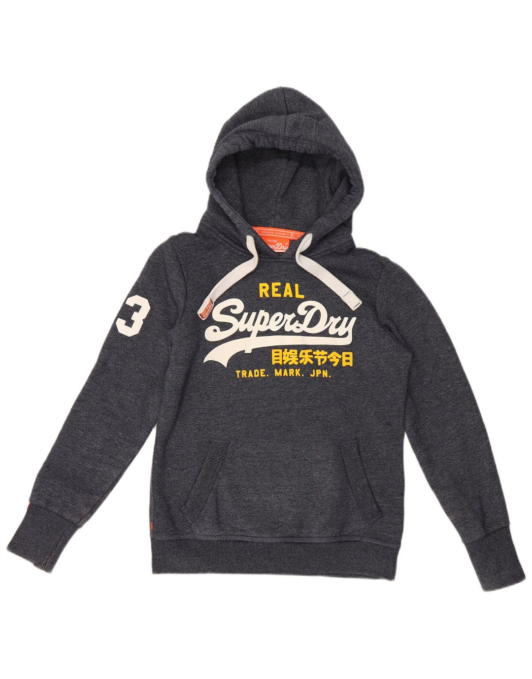 Pulover cu glugă grafic Superdry pentru bărbați, bumbac mediu albastru bleumarin