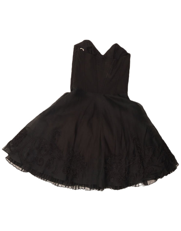 Karen Millen Rochie pentru femei fără bretele UK 6 XS Negru Floral Mătase