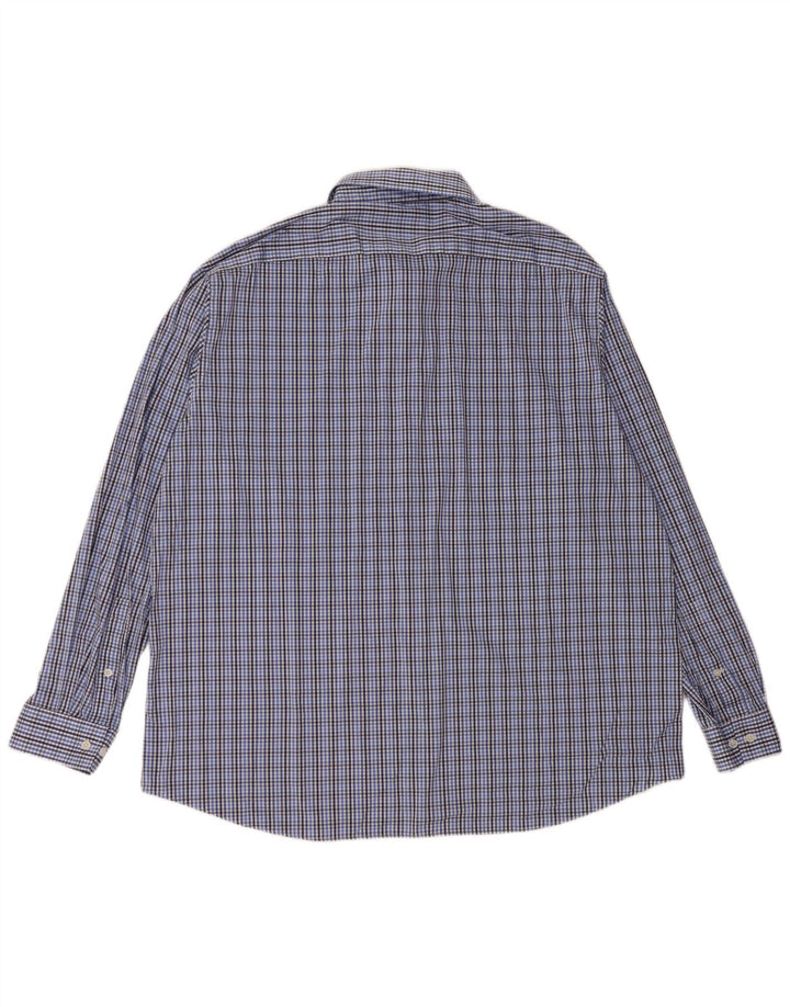 Cămașă pentru bărbați MICHAEL KORS Slim Fit Mărimea 18 1/2 2XL Bumbac cu carouri albastre