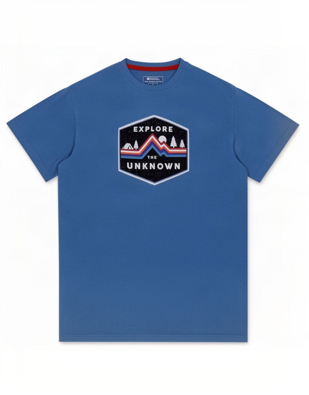 Tricou grafic pentru bărbați Mountain Warehouse Top din bumbac albastru mediu