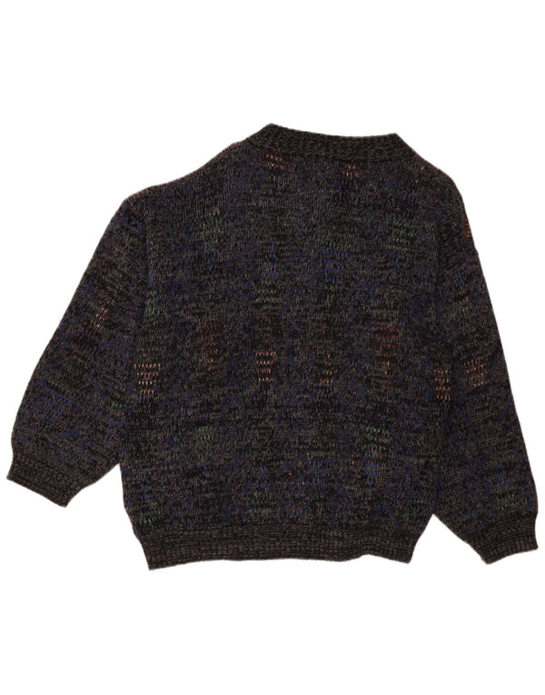 Cardigan Vintage pentru bărbați, lână mare, albastru marin