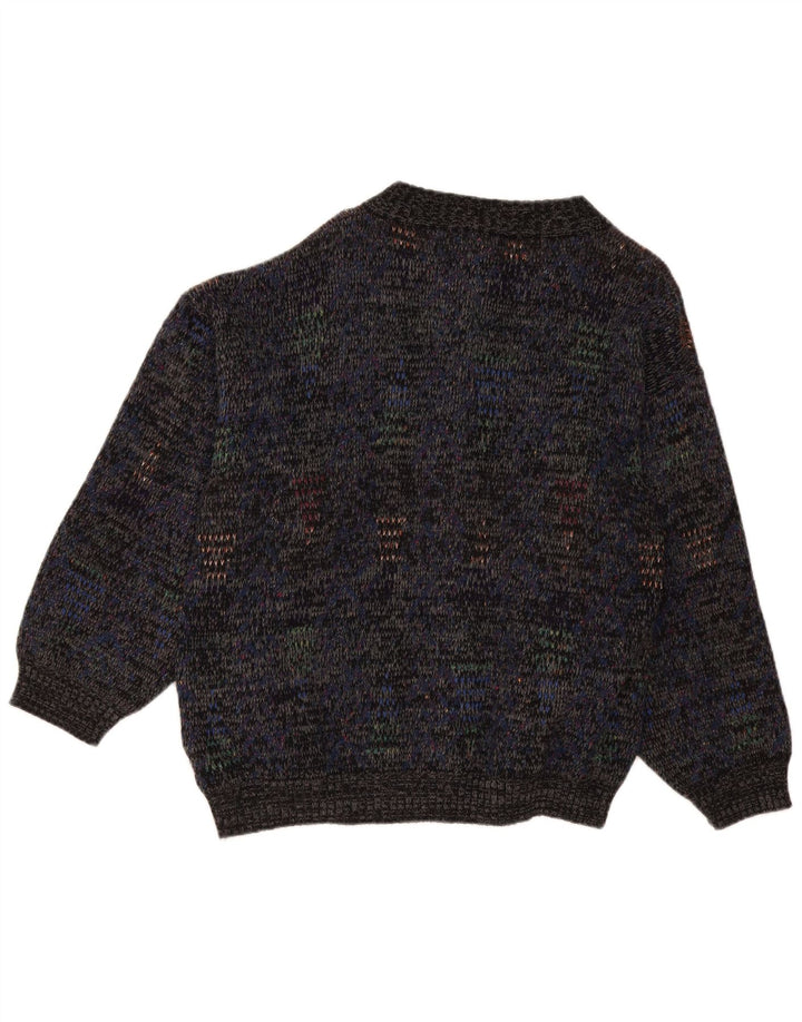 Cardigan Vintage pentru bărbați, lână mare, albastru marin