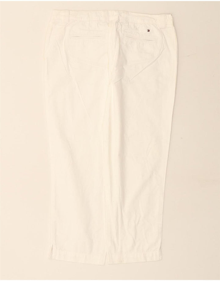 TOMMY HILFIGER Pantaloni drepti Capri pentru femei UK 10 W27 L24 Bumbac alb