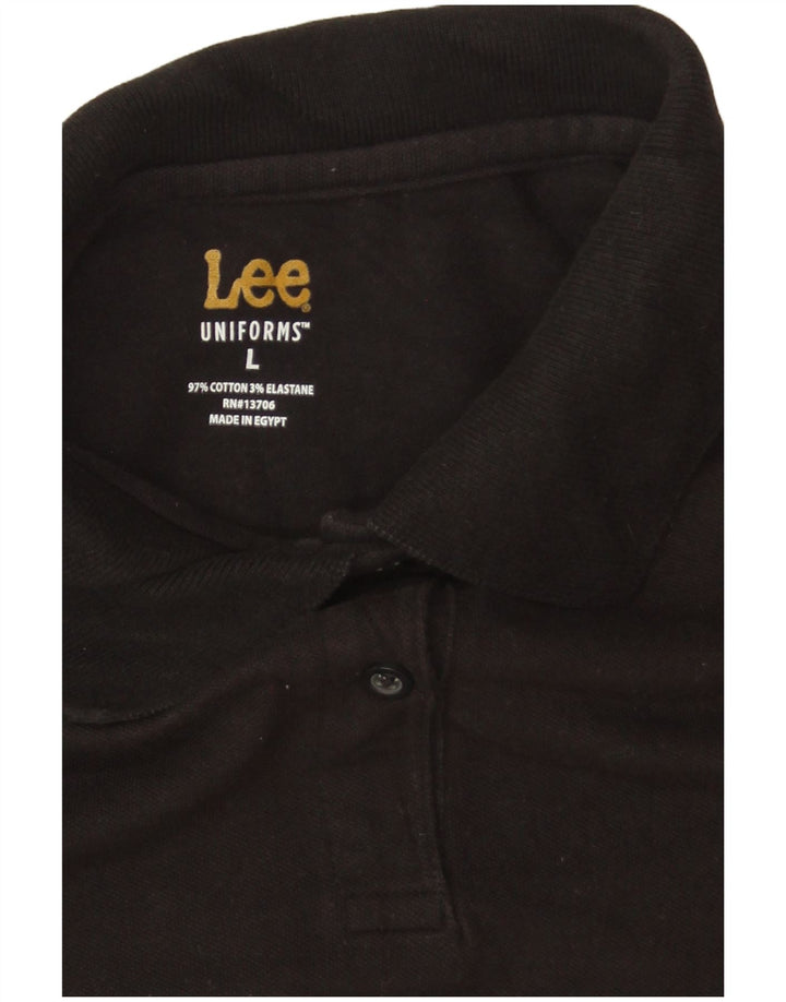Tricou polo fete LEE 13-14 ani mare bumbac negru