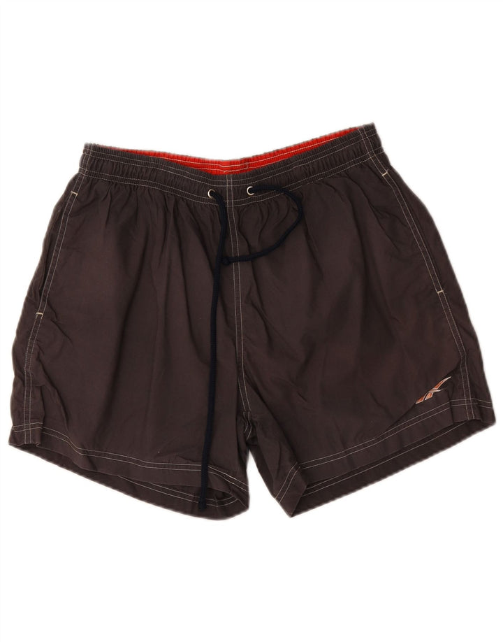 Pantaloni scurți de înot Reebok pentru bărbați, bumbac gri mediu