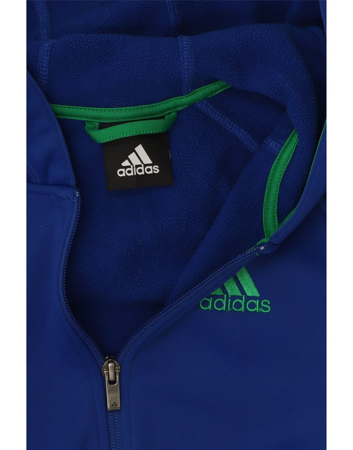 Pulover ADIDAS pentru băieți, cu fermoar, 10-11 ani, poliester albastru