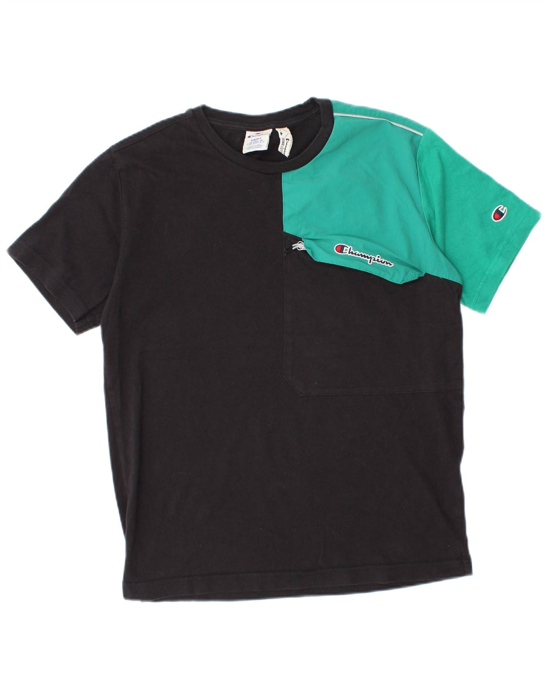 Tricou pentru bărbați Champion Top mic, negru, color block, bumbac