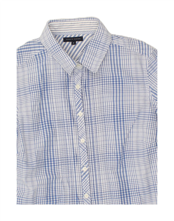 TOMMY HILFIGER Womens Shirt US 8 Medium Blue Check Cotton Vintage Tommy Hilfiger and Second-Hand Tommy Hilfiger from Messina Hembry 