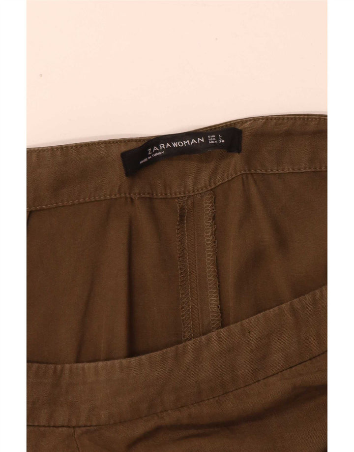 Pantaloni Capri pentru femei Zara L32 L24 Kaki