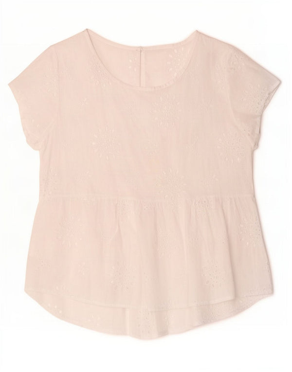 Vintage Womens Blouse Top UK 14 Medium White